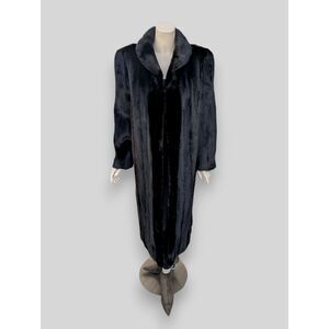 Black Dyed Saga Mink Coat -Large